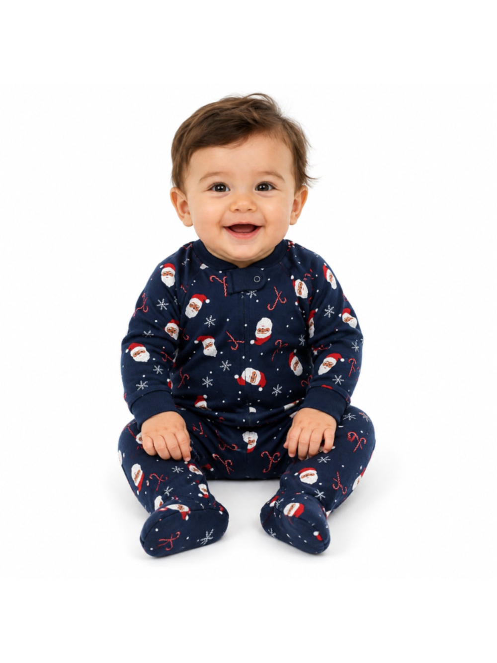 Baby Boy's Wondershop Christmas Footed Sleeper–Dark Blue–Size 6-9 Months-NWT